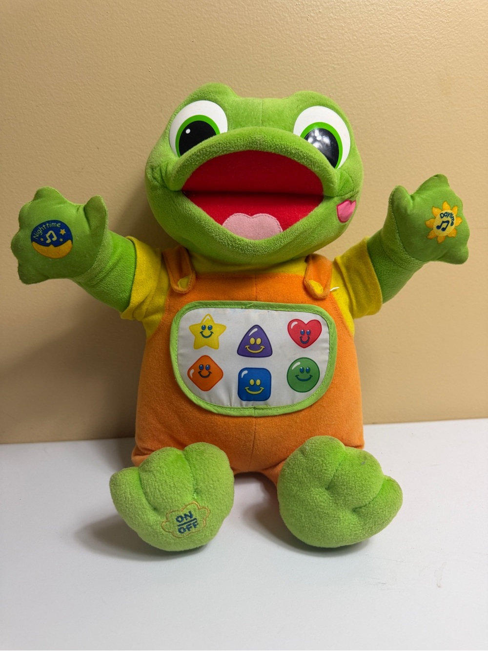 LeapFrog Baby Tad Interactive Plush Frog - Learning Shapes & Music Tested Woking